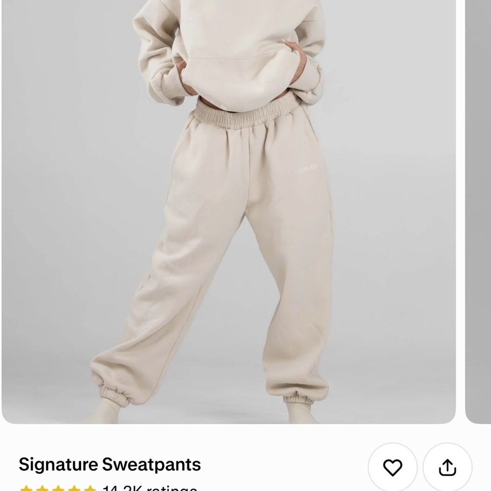 Comfrt - Signature Sweatpants and Hoodie in Bone